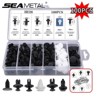 SEAMETAL 100Pcs/Set Car Fasteners Screws Plastic Snap Screw Repair Parts Auto Accessories